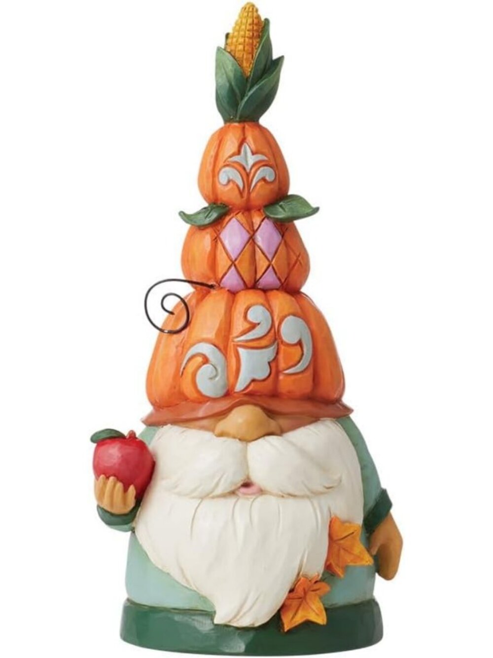 Charming Harvest Pumpkin Hat Gnome Figurine, 6.1 Inch, Colorful Home Decor